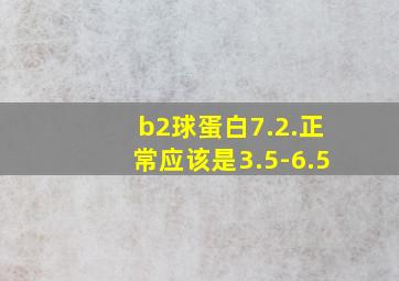 b2球蛋白7.2.正常应该是3.5-6.5