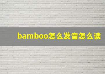 bamboo怎么发音怎么读