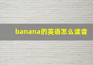 banana的英语怎么读音