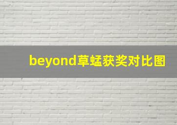 beyond草蜢获奖对比图