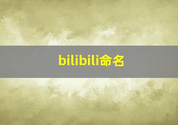 bilibili命名