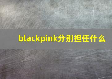 blackpink分别担任什么