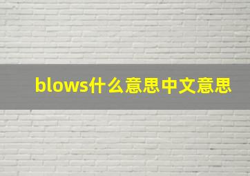 blows什么意思中文意思