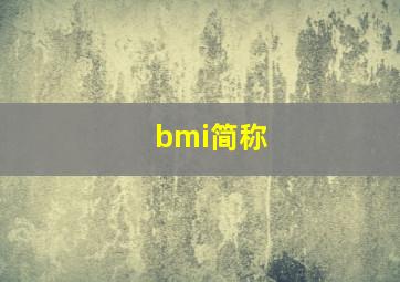 bmi简称