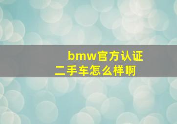 bmw官方认证二手车怎么样啊