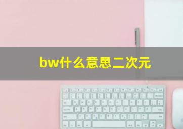 bw什么意思二次元