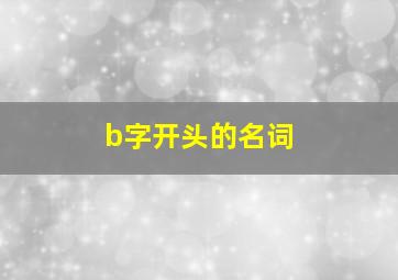 b字开头的名词