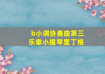 b小调协奏曲第三乐章小提琴里丁格