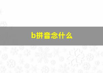 b拼音念什么