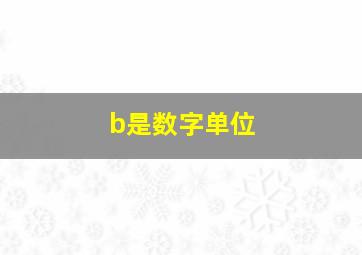 b是数字单位