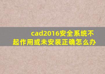 cad2016安全系统不起作用或未安装正确怎么办