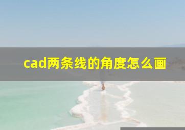 cad两条线的角度怎么画