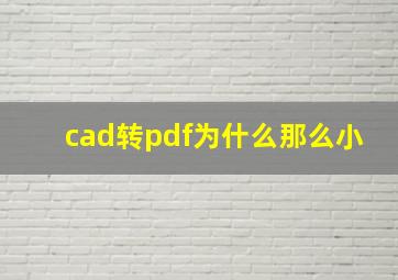 cad转pdf为什么那么小