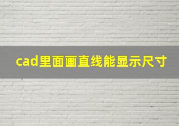 cad里面画直线能显示尺寸