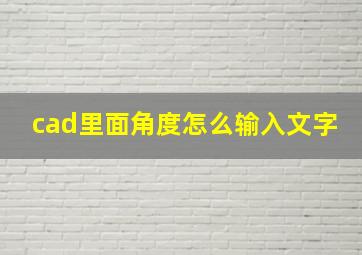 cad里面角度怎么输入文字