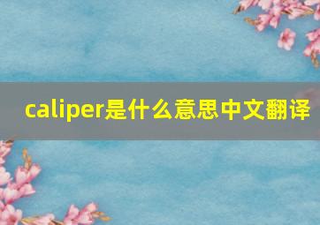 caliper是什么意思中文翻译