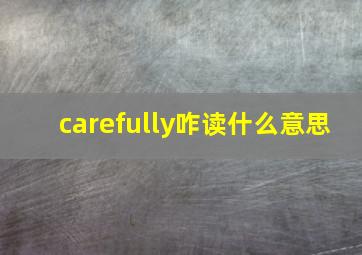 carefully咋读什么意思