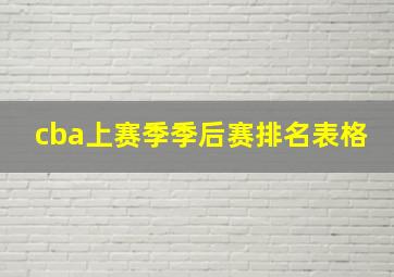 cba上赛季季后赛排名表格