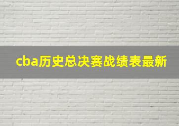 cba历史总决赛战绩表最新