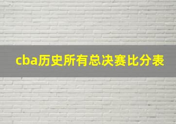 cba历史所有总决赛比分表