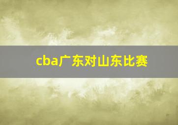 cba广东对山东比赛