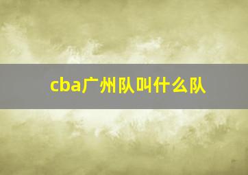 cba广州队叫什么队