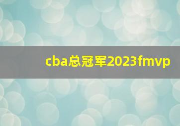 cba总冠军2023fmvp