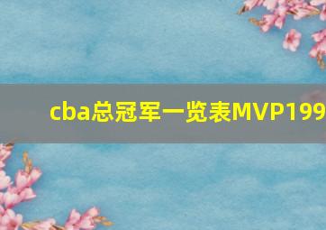 cba总冠军一览表MVP1999