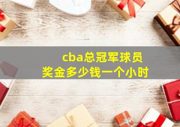 cba总冠军球员奖金多少钱一个小时