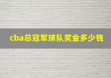 cba总冠军球队奖金多少钱