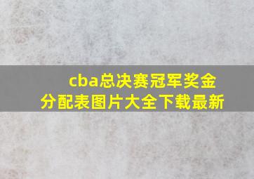 cba总决赛冠军奖金分配表图片大全下载最新