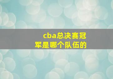 cba总决赛冠军是哪个队伍的