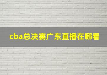 cba总决赛广东直播在哪看