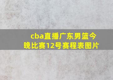 cba直播广东男篮今晚比赛12号赛程表图片