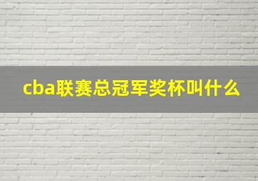 cba联赛总冠军奖杯叫什么