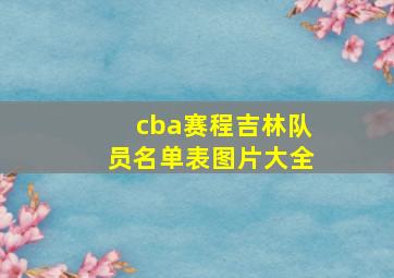 cba赛程吉林队员名单表图片大全