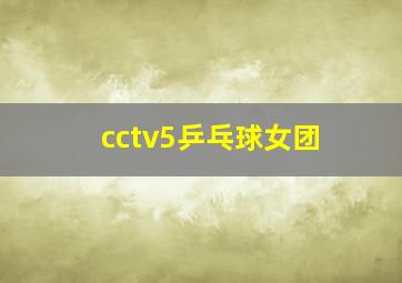 cctv5乒乓球女团