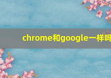 chrome和google一样吗