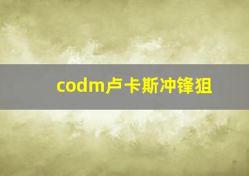 codm卢卡斯冲锋狙