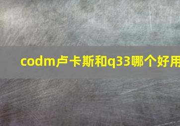 codm卢卡斯和q33哪个好用