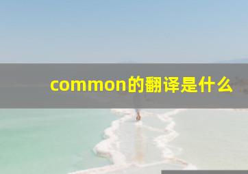 common的翻译是什么