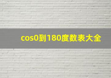 cos0到180度数表大全