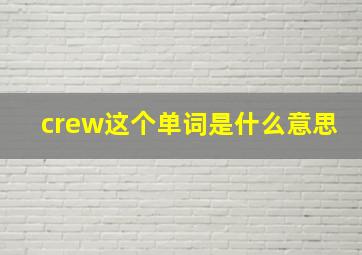 crew这个单词是什么意思