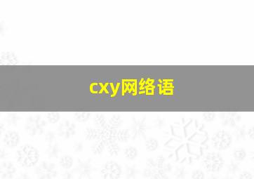 cxy网络语