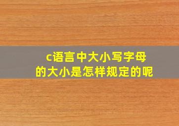 c语言中大小写字母的大小是怎样规定的呢