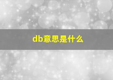 db意思是什么