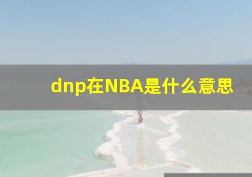 dnp在NBA是什么意思