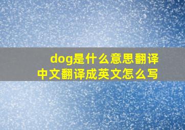 dog是什么意思翻译中文翻译成英文怎么写