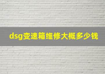 dsg变速箱维修大概多少钱