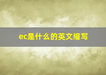 ec是什么的英文缩写